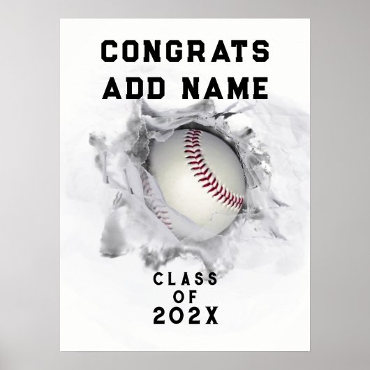 Poster Diplôme de baseball (Devant)