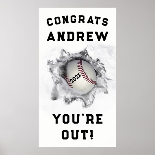 Poster Diplômé de baseball 2026 (Devant)