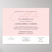 Poster Diplôme de Féminin Rose Pâle et Blanc  (Devant)