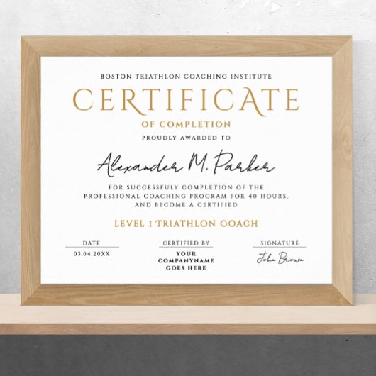 Poster Diplôme de fin d'études minimaliste classique noir