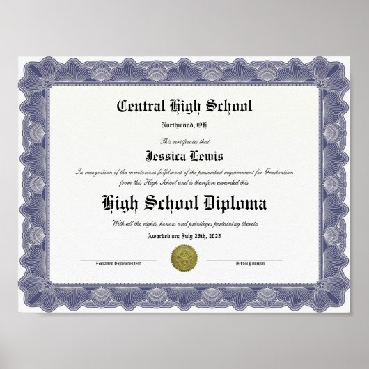 Poster Diplôme de fin d'études secondaires  (Devant)