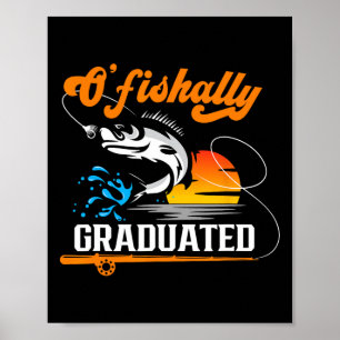 Poster Diplômé de la pêche diplômé de la fête de fin d'ét