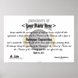 Poster Diplôme de l'Université de Jupiter