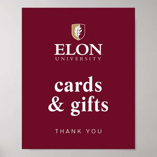 Poster Diplôme de l'Université Elon (Devant)