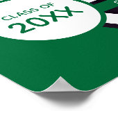 Poster Diplôme de photo de cadre courbé vert (Coin)