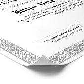 Poster Diplôme de qualité élégant et classique Certificat (Coin)