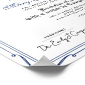 Poster Diplôme d'École Authentique Simple Bleu Noir Gradu (Coin)