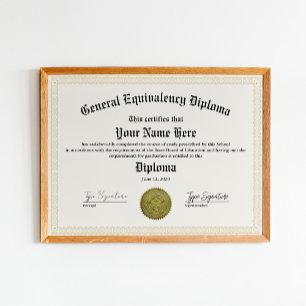 Poster Diplôme d'équivalence générale, lycée et école mat