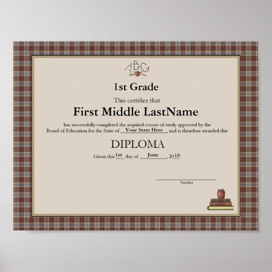 Poster Diplôme d'études à domicile ABC Apples (Devant)