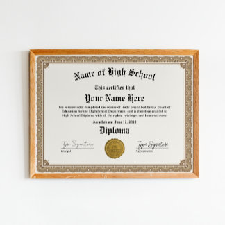 Poster Diplôme d'études secondaires, certificat d'études
