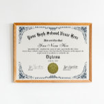 Poster Diplôme d'études secondaires, certificat GED<br><div class="desc">Célébrez les réalisations académiques grâce à notre diplôme d'études secondaires personnalisé avec l'imitation du sceau doré et des signatures manuscrites. Diplôme encadré bleu avec un look authentique et unique pour mettre en valeur votre réussite. Adapté aux diplômés, ce certificat ajoute une touche de prestige à la cérémonie de remise des...</div>