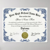 Poster Diplôme d'études secondaires, certificat GED (Devant)