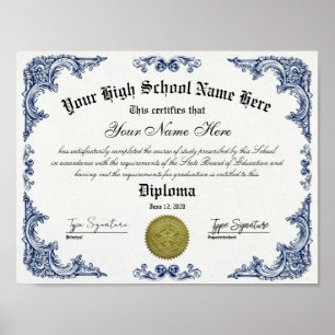 Poster Diplôme d'études secondaires, certificat GED