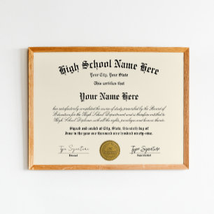 Poster Diplôme d'études secondaires, école d'accueil, Équ