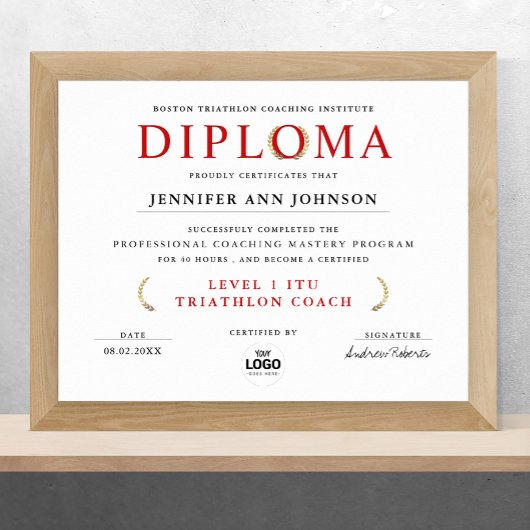 Poster Diplôme d'études supérieures blanc classique Digit