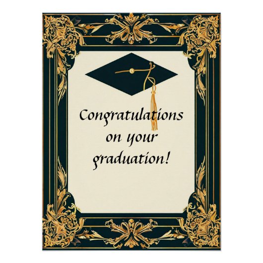 Poster Diplôme d'études supérieures élégant avec Mortarbo (Devant)