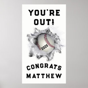 Poster Diplôme du joueur de baseball