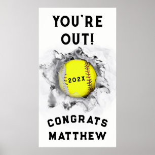 Poster Diplôme du joueur de softball