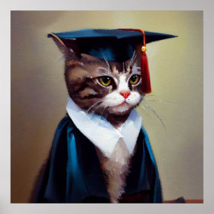 Poster Diplômé en chat