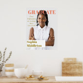 Poster Diplôme Moderne Diplômé Titre Photo Poste (Cuisine)