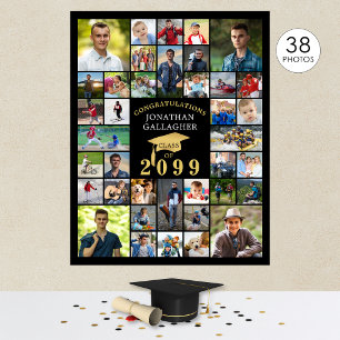 Poster Diplôme Or Noir Félicitations 38 Collage de photos