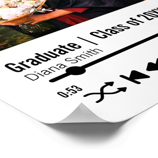 Poster Diplôme personnalisé Photo Chanson Playlist (Coin)