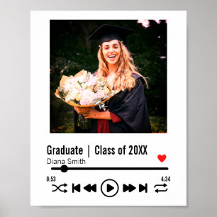 Poster Diplôme personnalisé Photo Chanson Playlist