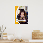 Poster Diplôme photo de cadre courbe jaune (Cuisine)