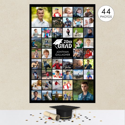 Poster Diplôme simple 44 Photo Collage Couleur personnali