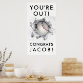 Poster diplôme supérieur de base-ball (Cuisine)