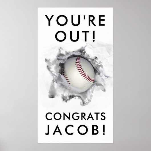 Poster diplôme supérieur de base-ball (Devant)