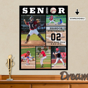 Poster Diplôme supérieur de baseball 6 Photo Collage