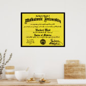 Poster Diplôme universitaire miskatonique Herbert West (Cuisine)