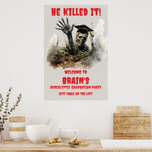 Poster Diplômé Zombie Vous avez tout déchiré Remise de di