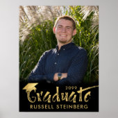 Poster Diplômée Photo Gold Brush Typographie (Devant)