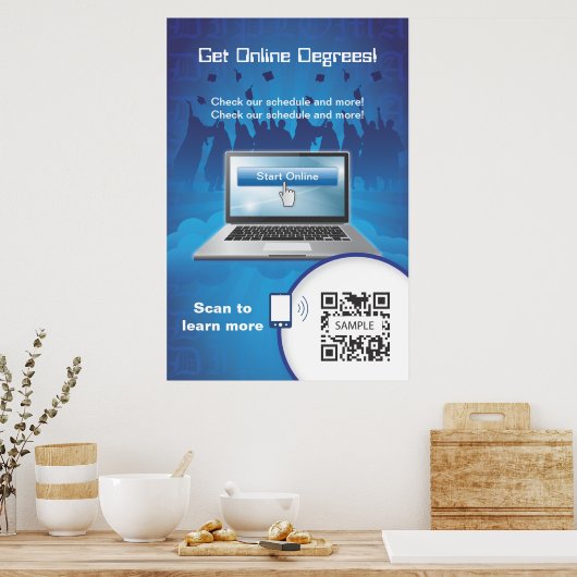 Poster Diplômes en ligne de Modèle d'affiche (Cuisine)