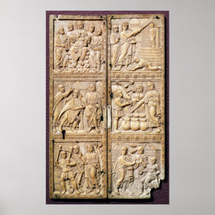 Poster Diptych showing the Miracles of Christ