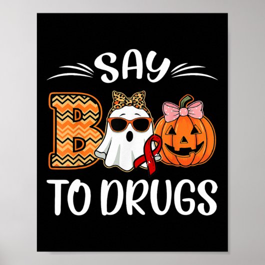 Poster Dire Boo To Drugs Red Ribbon Week Sensibilisation  (Devant)