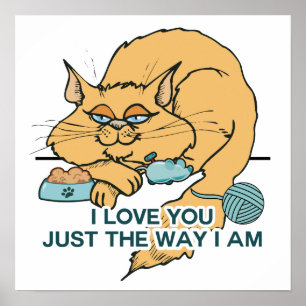 Poster Dire graphique de chat drôle