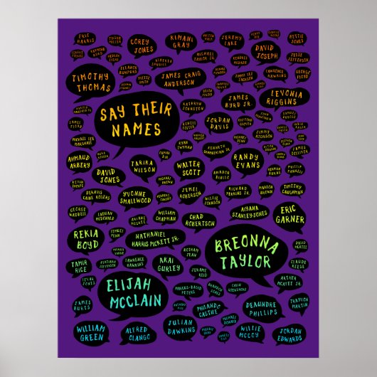 Poster dire leurs noms arc-en-ciel (Devant)