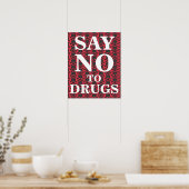 Poster Dire non aux drogues avec illustration de crânes e (Cuisine)