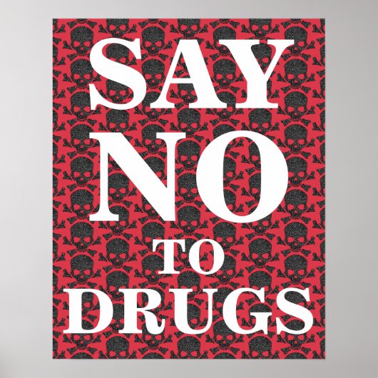 Poster Dire non aux drogues avec illustration de crânes e (Devant)