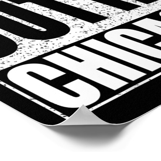 Poster Directement En Périphérie De L'État De Chicago Ill (Coin)