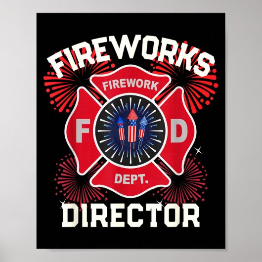 Poster Directeur de feu d'artifice drôle sécurité de l'éq (Devant)