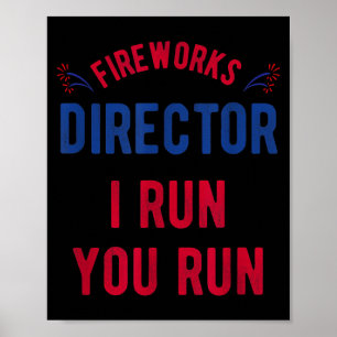 Poster Directeur de feux d'artifice drôle 4 juillet - Éta