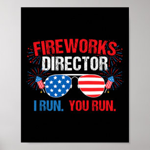 Poster Directeur de Feux d'Artifice Je cours. Vous courez