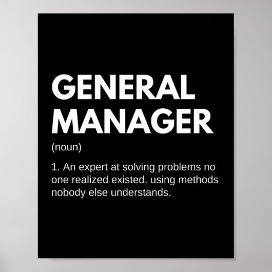 Poster Directeur général Définition drôle (Devant)