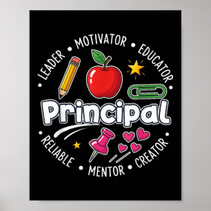 Poster Directeur principal de l'école Éducateur Mentor Mo