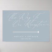 Poster Direction de réception de mariage moderne bleu, pa (Devant)