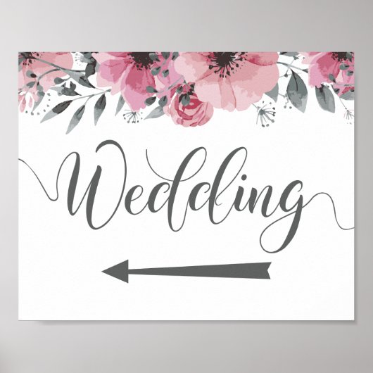 Poster Direction mariage fléchir Flèche gauche (Devant)